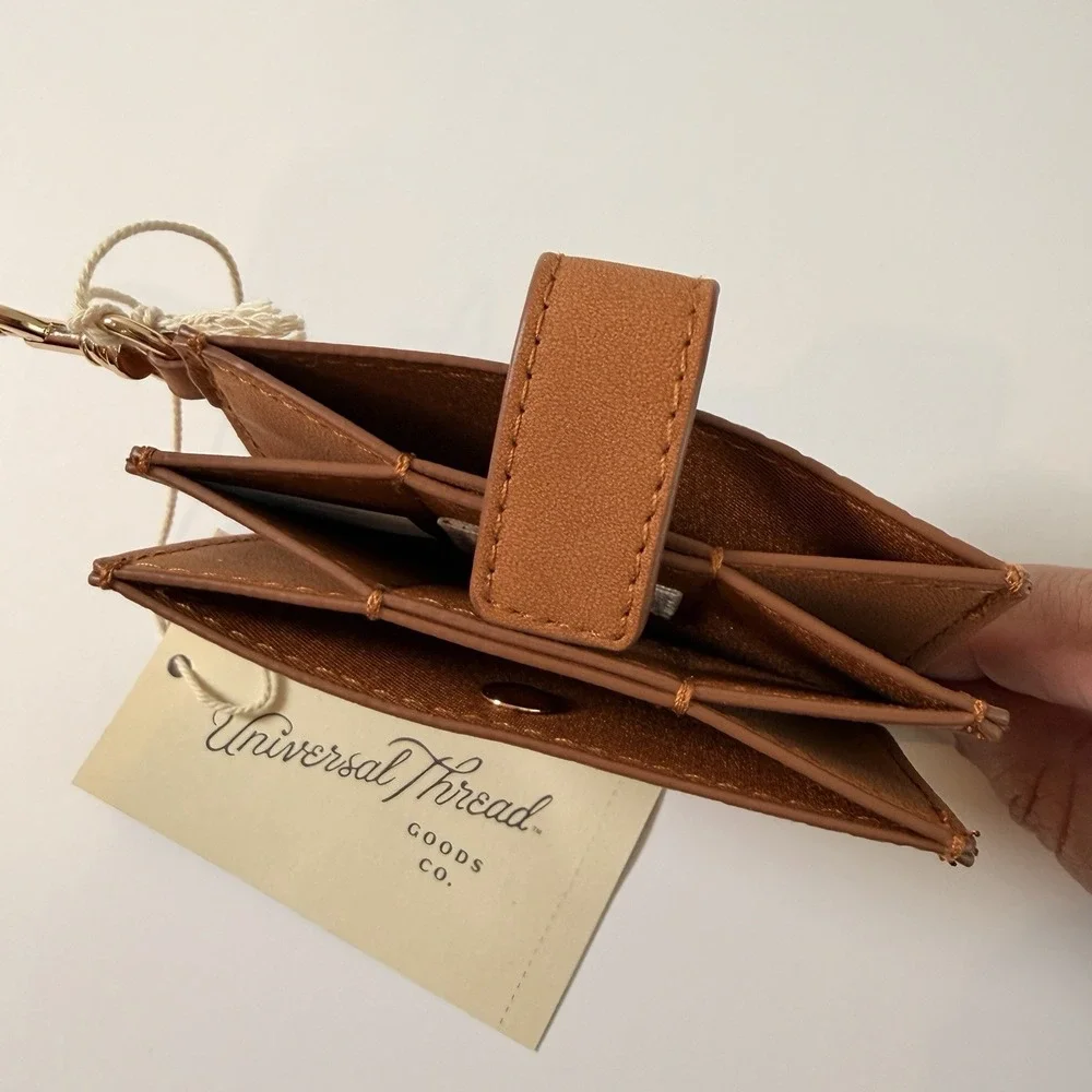 Universal Thread Brown Women's Wallet Solid Folding, Multiple Card Slots, Snap